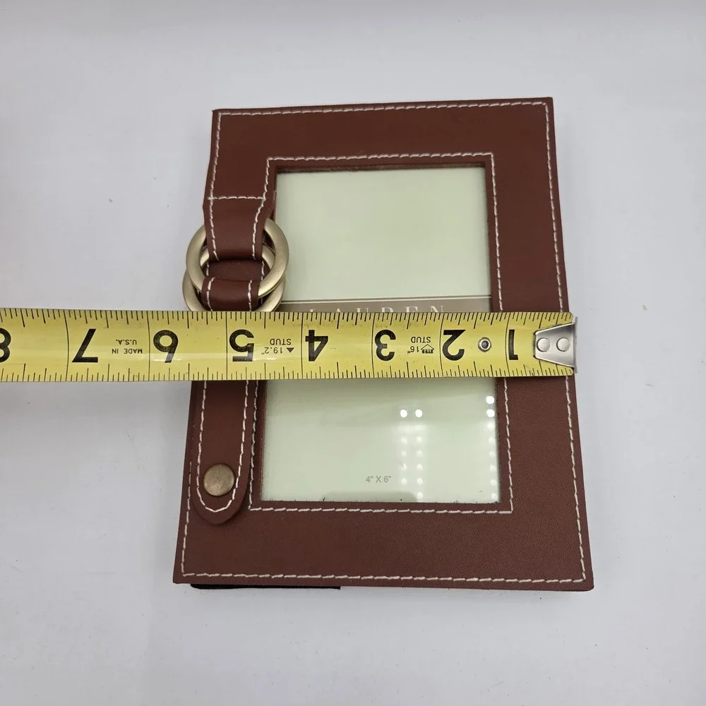 Ralph Lauren Fairwood Picture Frame Brown Leather With Buckle Photo Size 4
